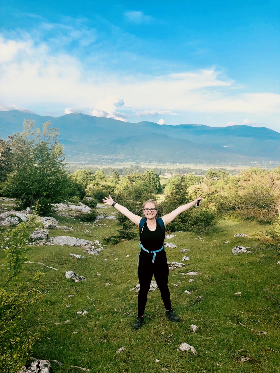 After a few wrong turns.. we finally climbed Mrsinj Grad! Happy me, a hopeless hiker, halfway back down.